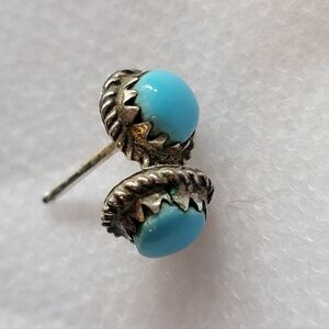 Vintage Handcrafted Turquoise Stud Earrings